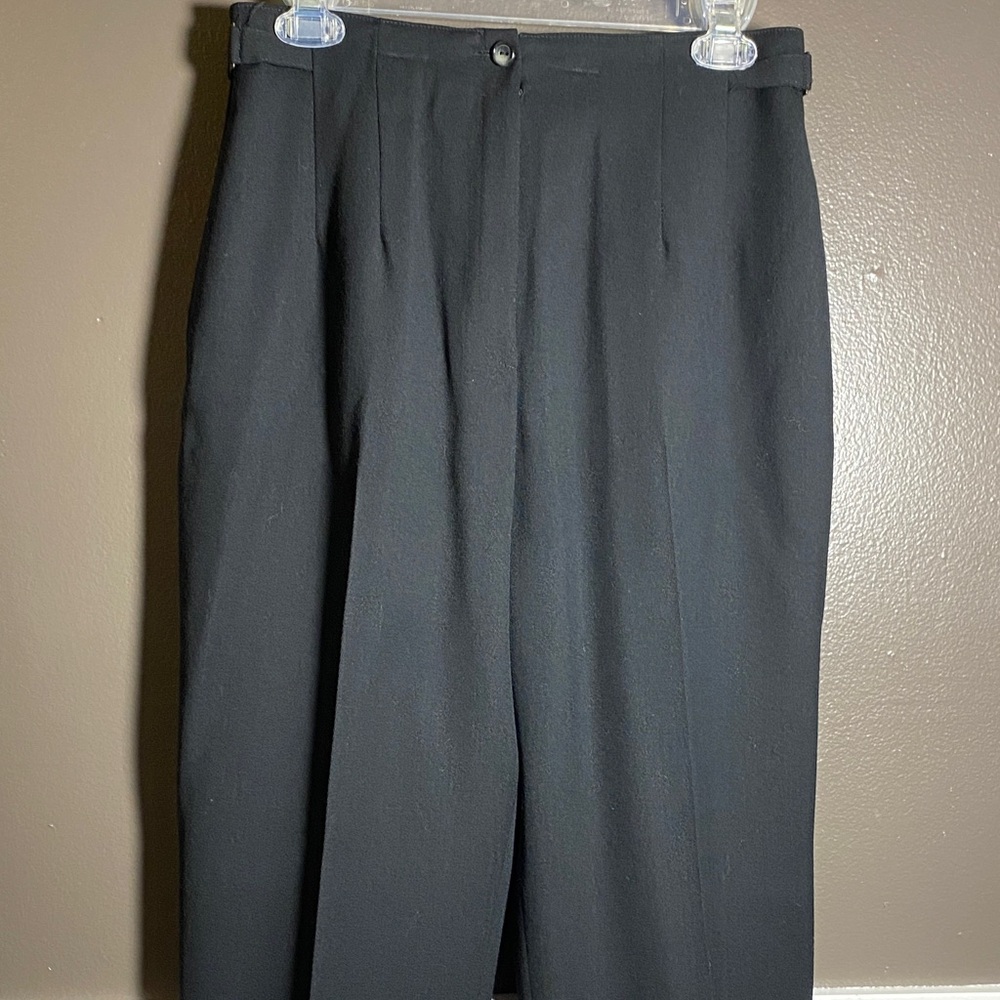 Gianni 100% Wool Classic Black Trousers with Gold metal Waist Design on Sides